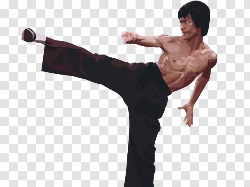 Flying Kick Martial Arts - Muscle - Bruce Lee Transparent PNG