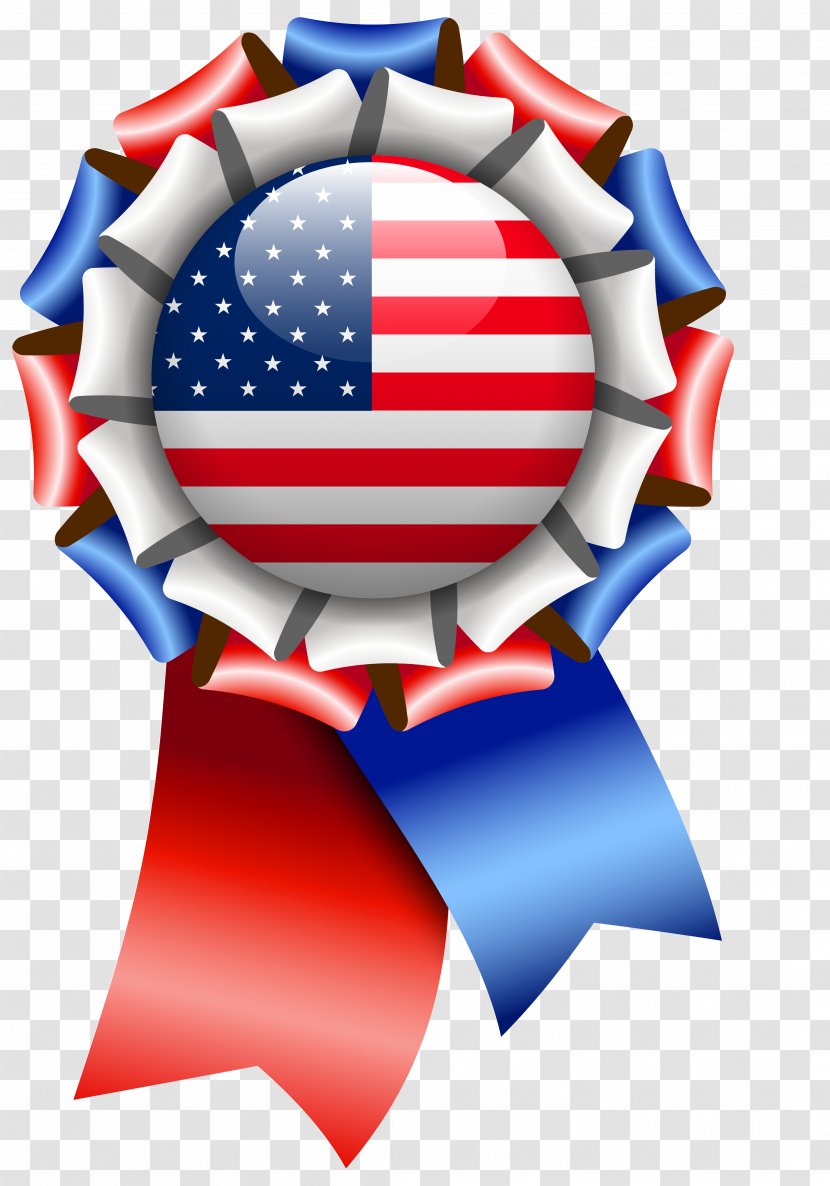 Flag Of The United States Clip Art - Stock Photography - USA Rosette Ribbon Clipart Image Transparent PNG
