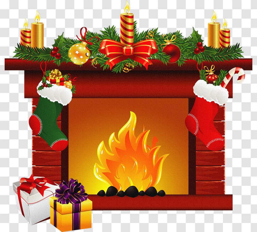 Clip Art Fireplace Santa Claus Christmas Day Openclipart - Stocking Transparent PNG