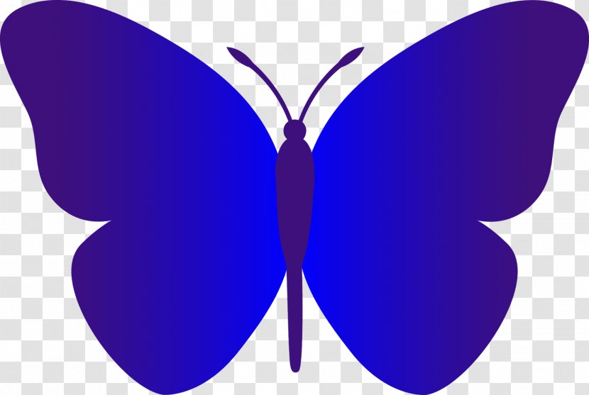 Butterfly Silhouette Stencil Clip Art - Pollinator - Blue Transparent PNG