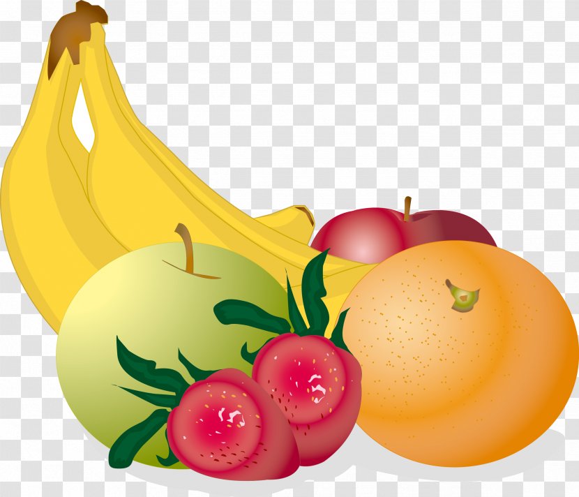 Fruit Strawberry Banana Illustration - Apple - Fruits And Vegetables Vector Material Transparent PNG