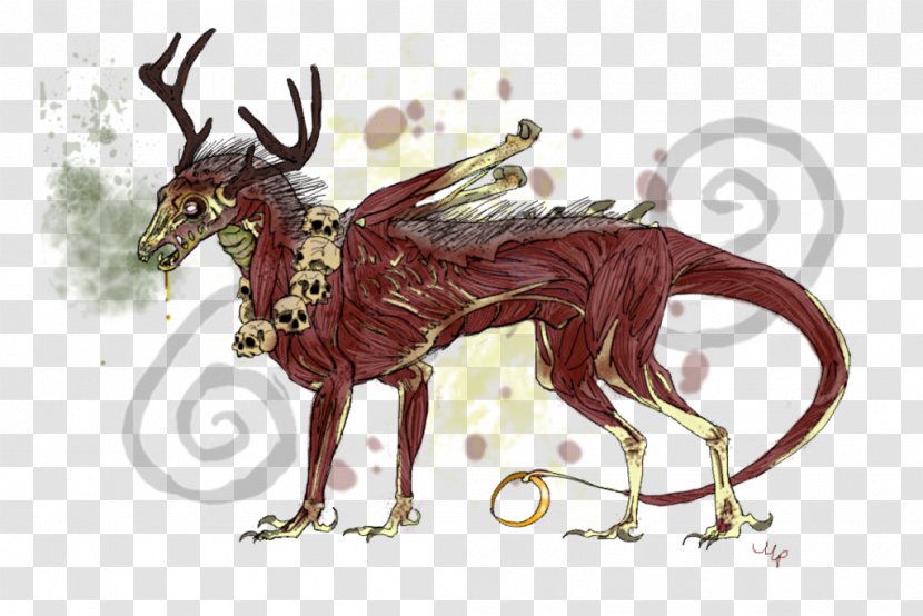 Drawing Reindeer Dragon Ritual Necromancy - Painting Transparent PNG