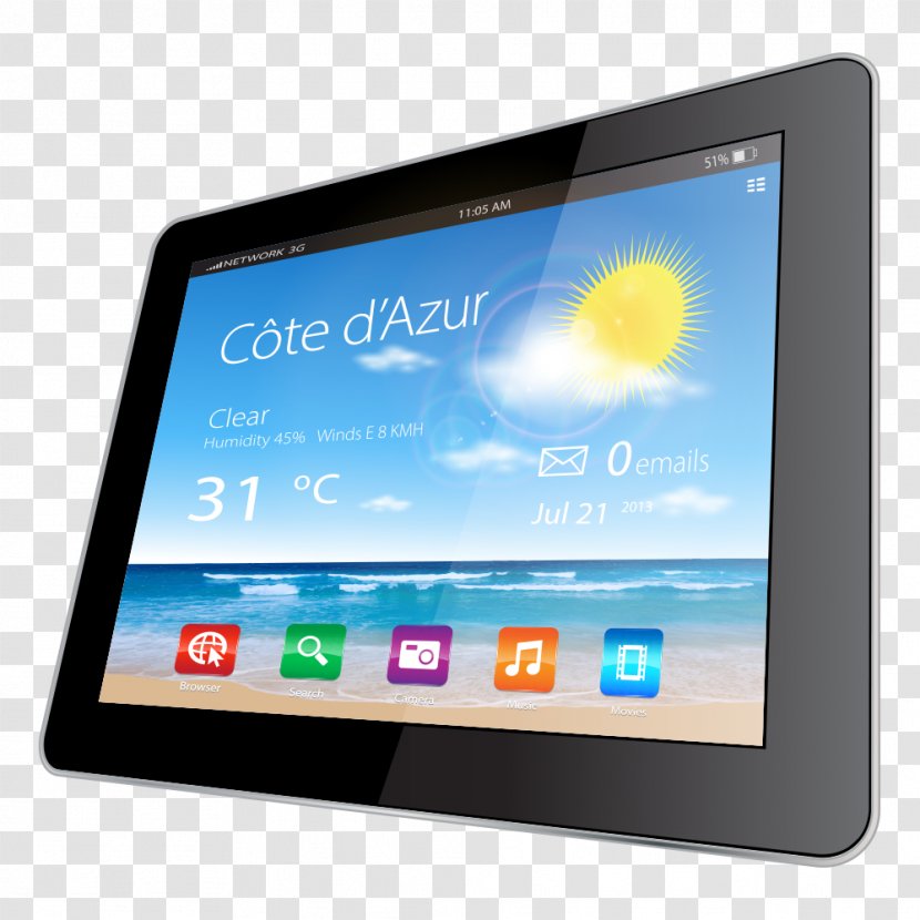 5G 1G LTE Application Software 3G - Tablet Computer - Cartoon Transparent PNG