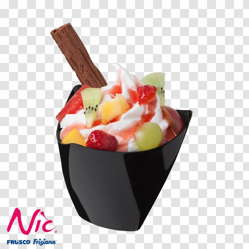Sundae Ice Cream Milkshake Waffle Frozen Yogurt - Food - Fruits Salad Transparent PNG