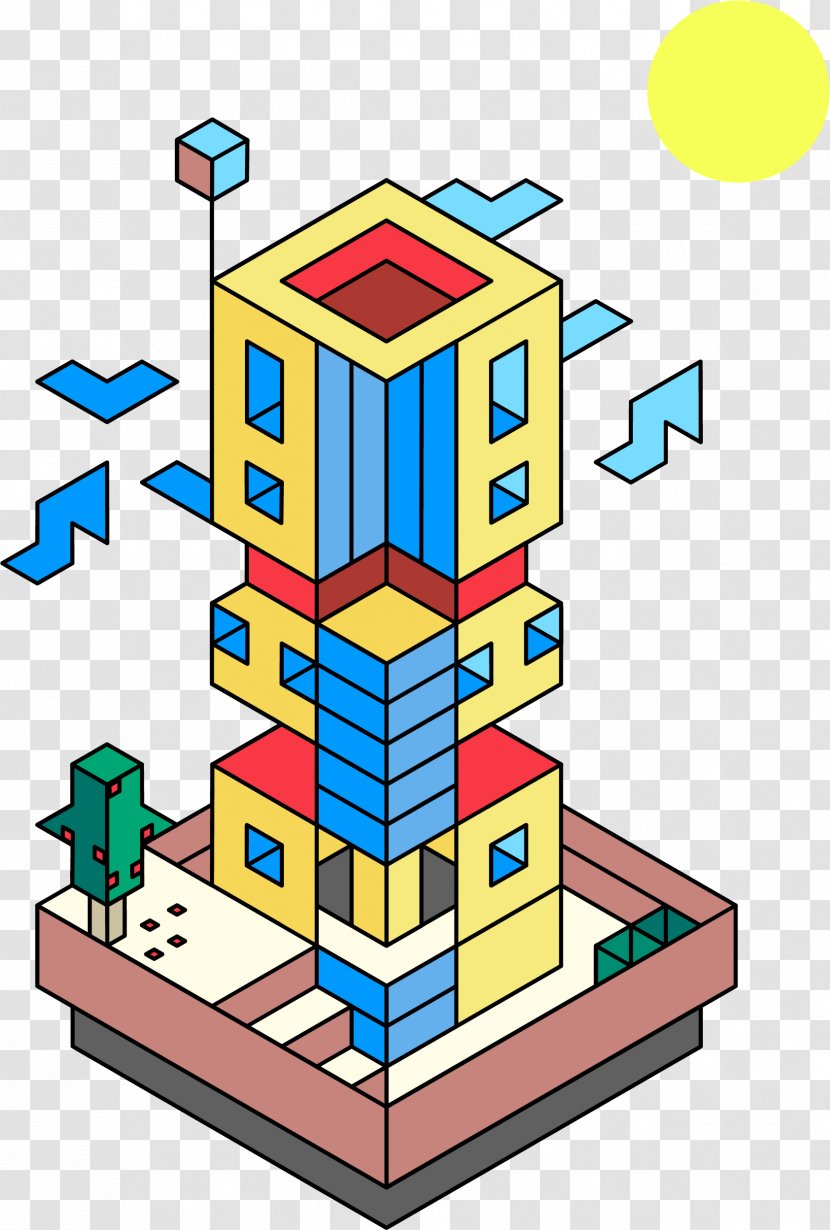 Habbo Minecraft Isometric Projection Clip Art - Video Game - Building Transparent PNG