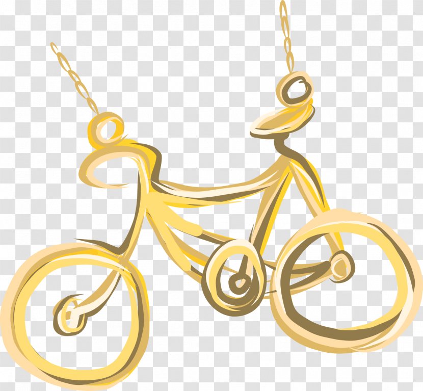 Earring Necklace Clothing - Body Jewelry - Vector Painted Gold Transparent PNG