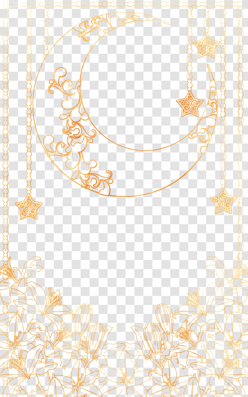 Painting - Area - Yellow Simple Moon Frame Texture Transparent PNG