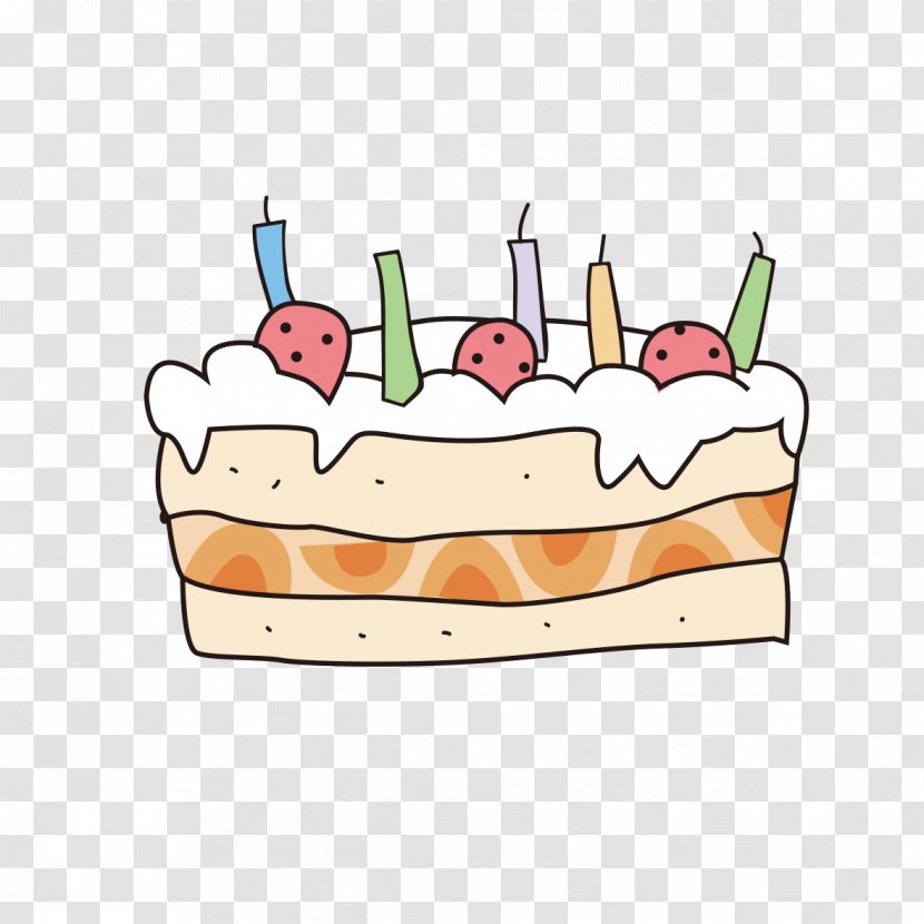 Birthday Cake Shortcake Cream - Buttercream - Hand Drawn Transparent PNG