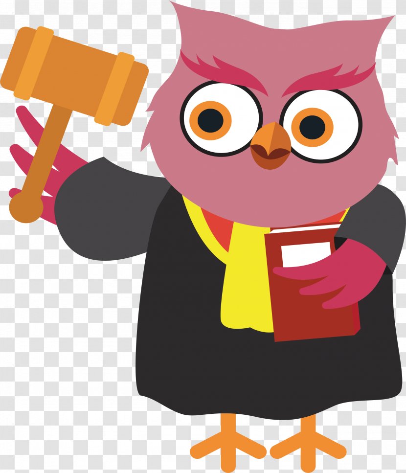 Judge Cartoon Court Law - Lawyer - Justice Owl Transparent PNG