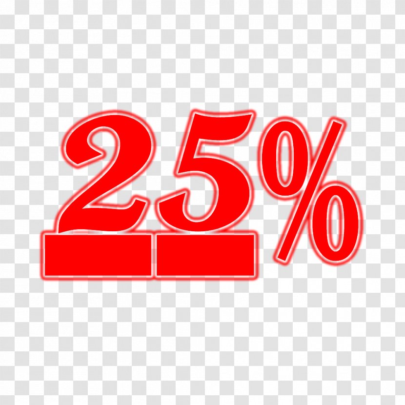 25% Discount Tag. - Signage - Red Transparent PNG
