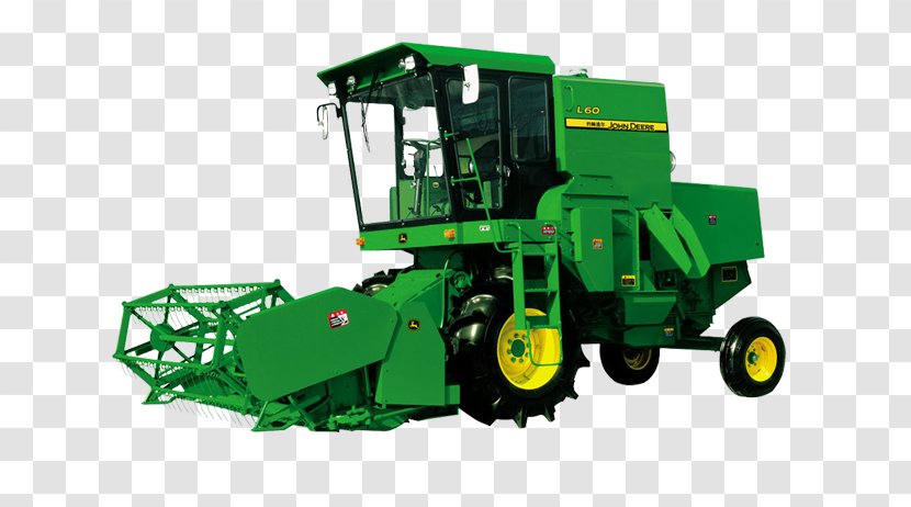 John Deere Agricultural Machinery Tractor Combine Harvester - Threshing Transparent PNG