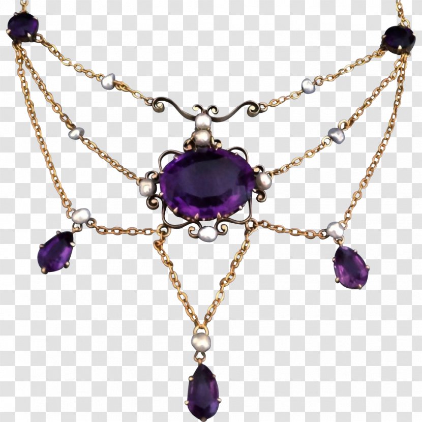 Amethyst Necklace Victorian Era Earring Jewellery Transparent PNG