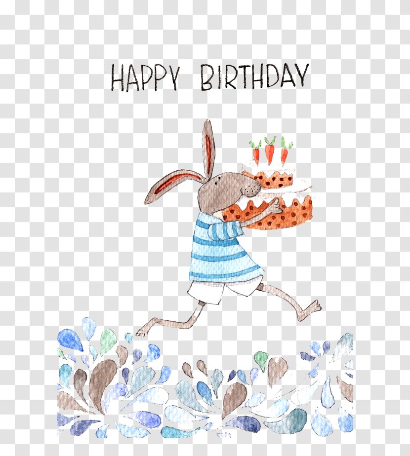 Birthday Cake Happy To You Illustration - Area - Rabbit Transparent PNG