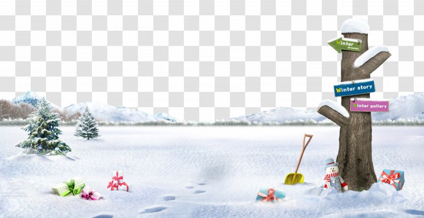 Winter Snowman Poster - White Snow Transparent PNG