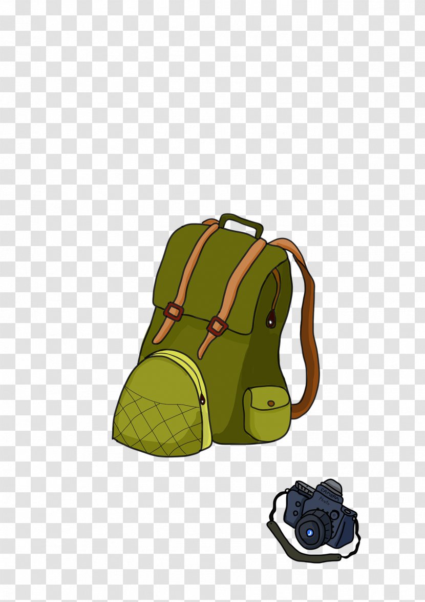 Backpacking Travel Cartoon Clip Art - Yellow Transparent PNG