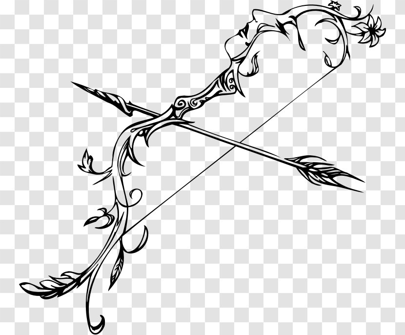 Bow And Arrow Drawing Line Art - Vertebrate Transparent PNG