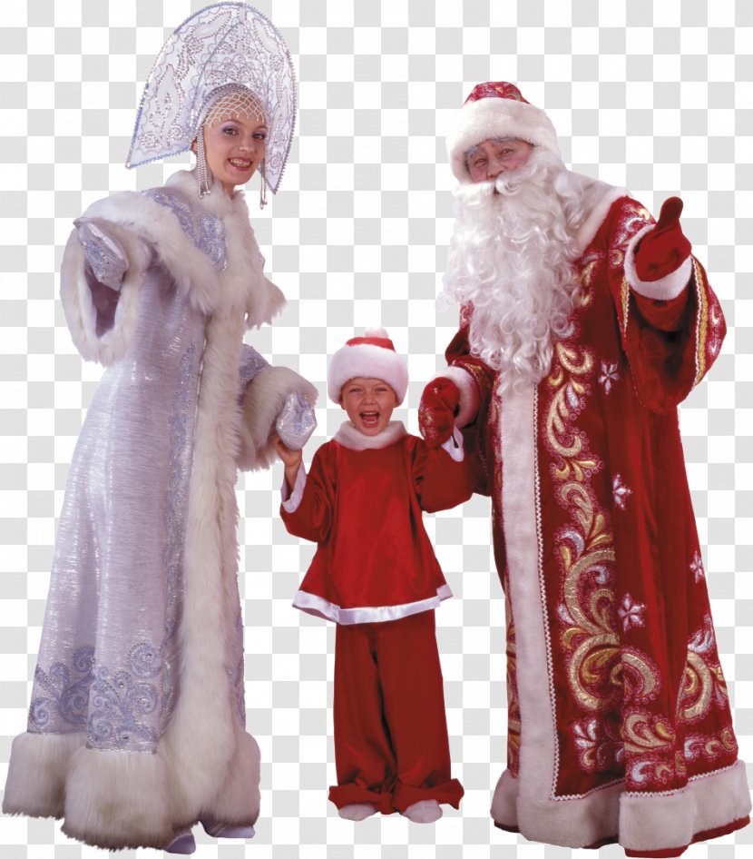 Ded Moroz Snegurochka New Year Tree Grandfather Clip Art - Snowman - Santa Sleigh Transparent PNG
