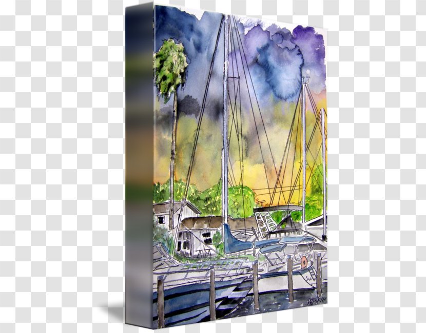Gallery Wrap Boat Canvas Marina Ship - Picture Frames - Watercolor Transparent PNG