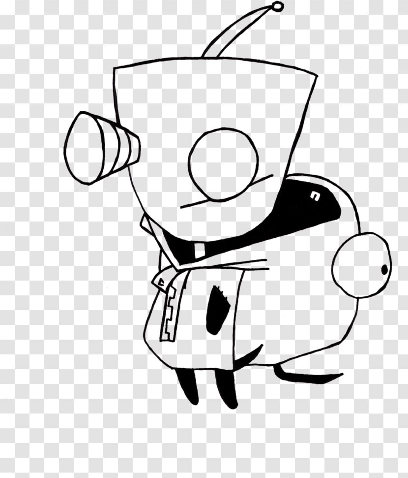 Line Art Zim Drawing Illustration - Artist - Gir Invader Robot Transparent PNG