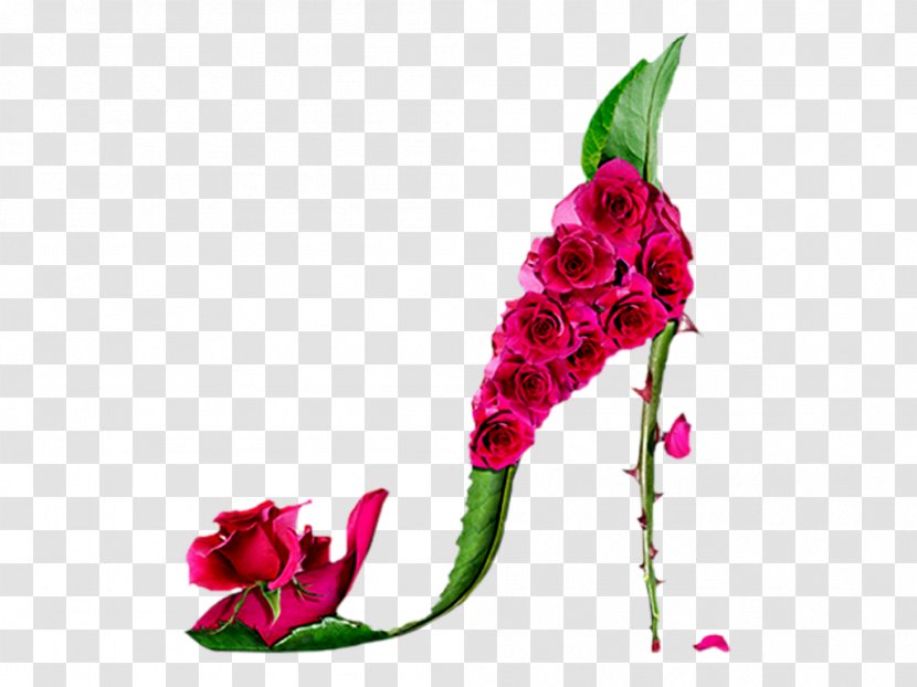 Shoe Flower High-heeled Footwear Clothing - Rosa Transparent PNG