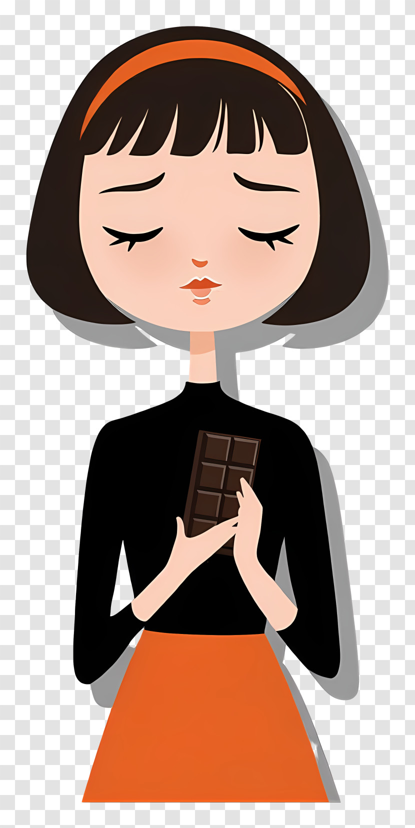 Girl Holding Chocolate Bar Transparent PNG