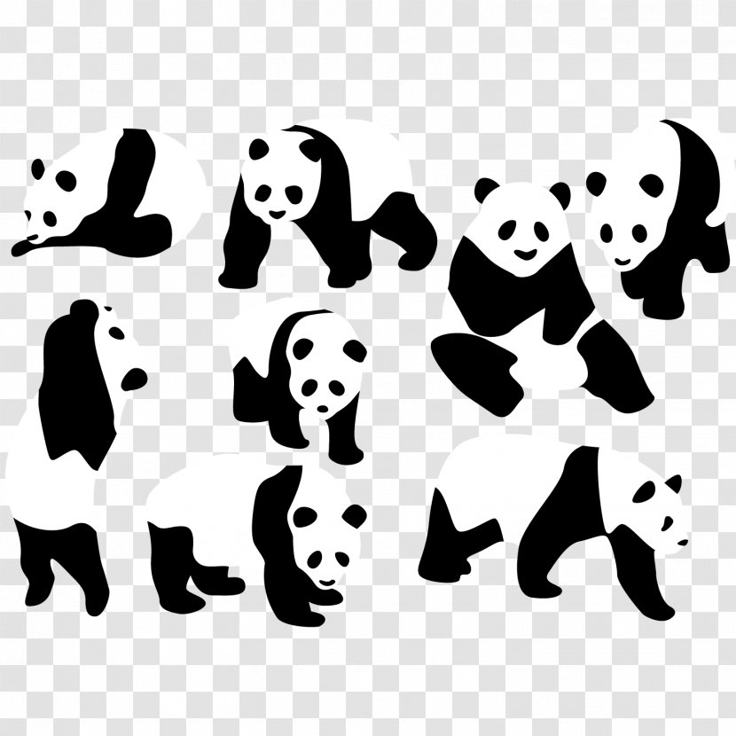 Panda Cow Giant Silhouette Clip Art - Cute Transparent PNG