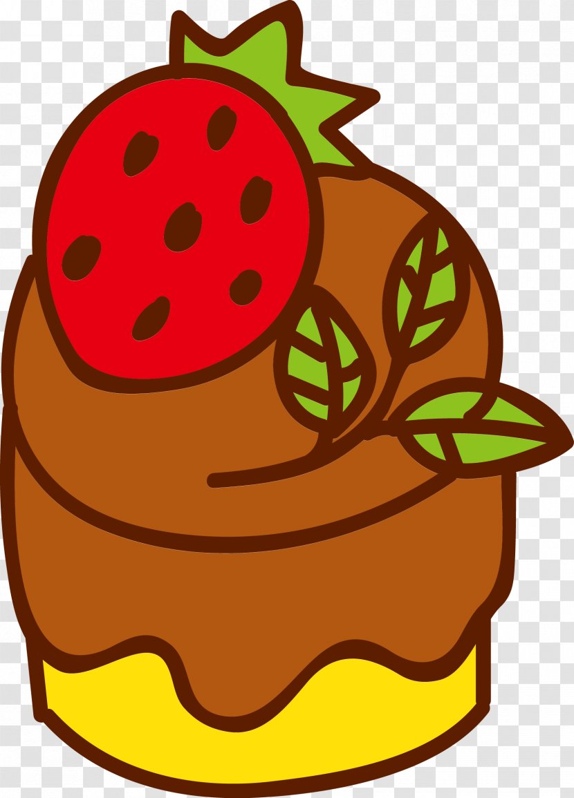 Strawberry Pie Cream Cake Fruit Pudding - Pastry - Hand Painted Transparent PNG