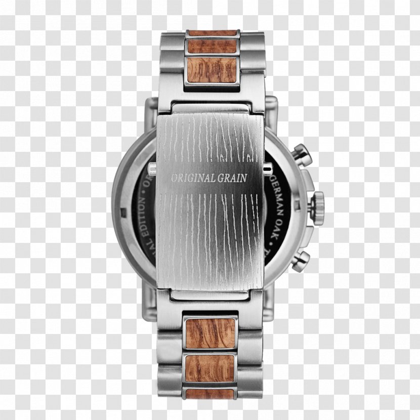 Beer Barrel Watch Stainless Steel Original Grain / The Alterra Chronograph - Wood - Back Transparent PNG