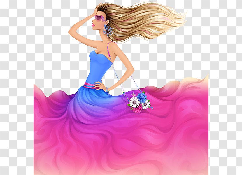 Adobe Illustrator Fashion Illustration Tutorial Drawing - Cartoon - Long-haired Beauty Transparent PNG