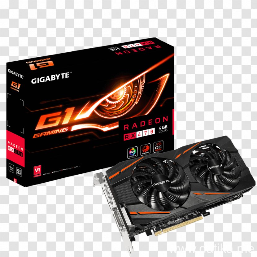 Graphics Cards & Video Adapters AMD Radeon RX 580 570 Gigabyte Technology - Electronic Device - Strix Transparent PNG