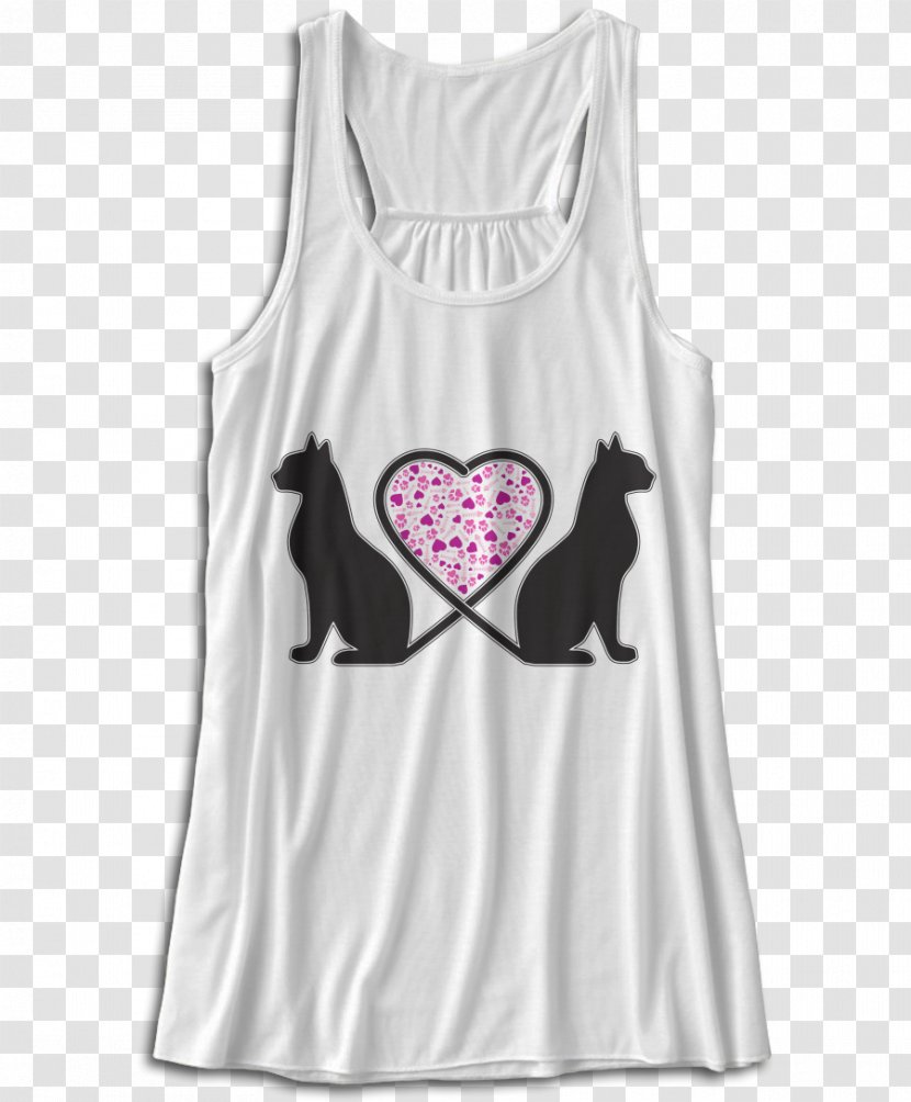 Sleeveless Shirt T-shirt Hoodie Clothing - Skull - Cat Heart Transparent PNG