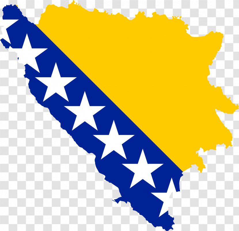 Flag Of Bosnia And Herzegovina Map - Point Transparent PNG