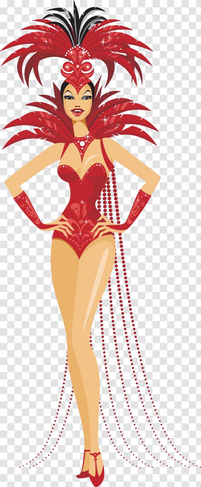 Moulin Rouge Las Vegas Showgirl Dance - Cartoon - Girls Transparent PNG