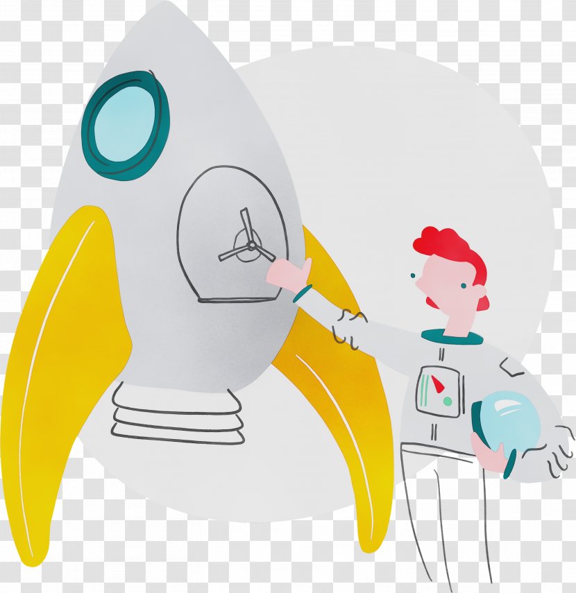 Cartoon Yellow Design Technology Produce - Beak - Spacecraft Rocket Transparent PNG