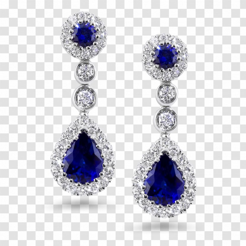 Earring Diamond Jewellery Cubic Zirconia Carat - Jewelry Making - Sapphire Transparent PNG