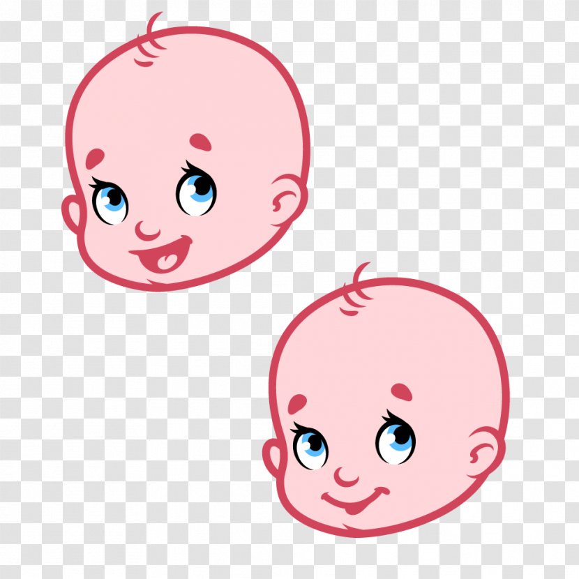 Cartoon Clip Art - Silhouette - Vector Smiley Baby Pink Transparent PNG