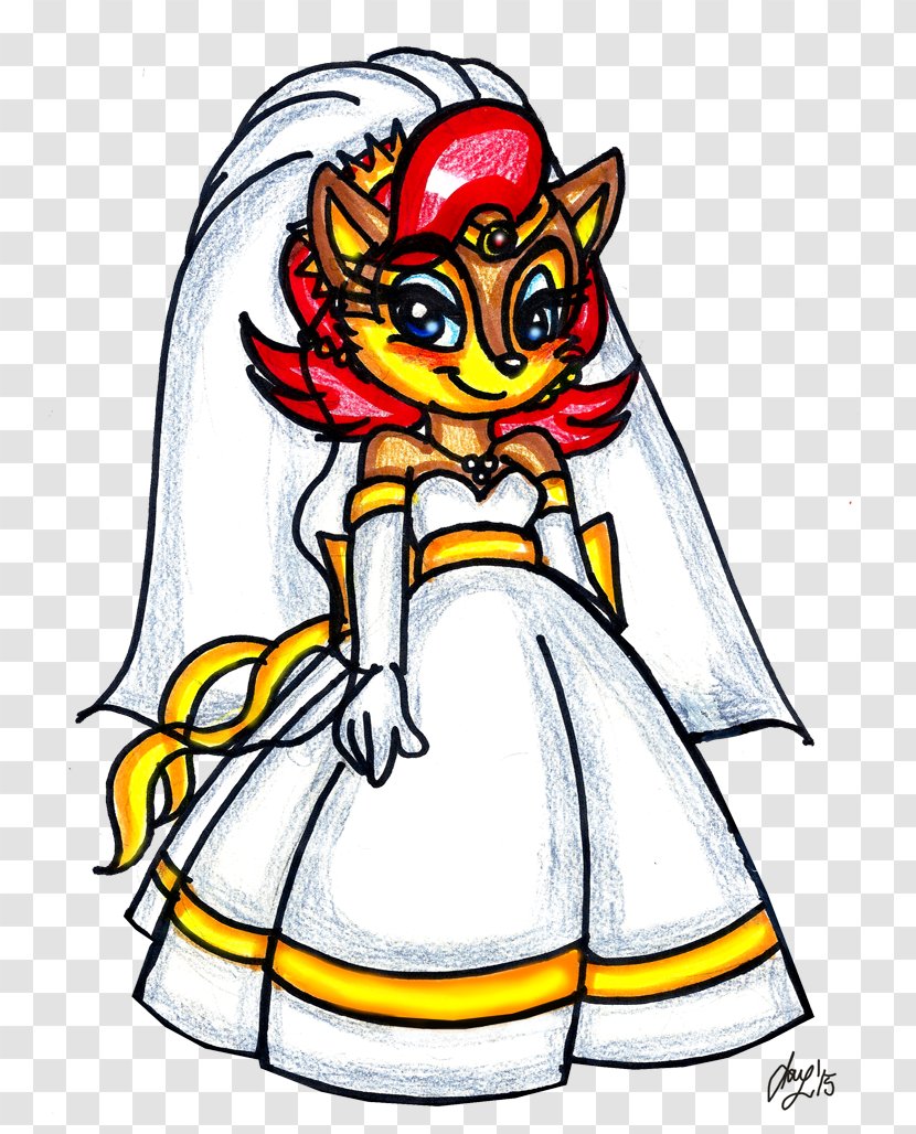 Princess Sally Acorn Wedding Dress Bride - Sonic Transparent PNG