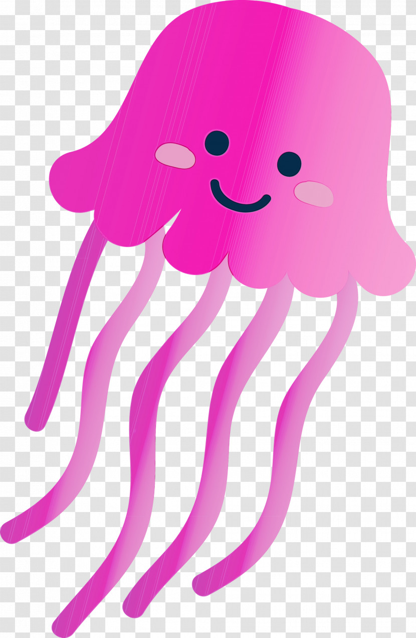 Octopus Pink Violet Cartoon Jellyfish Transparent PNG
