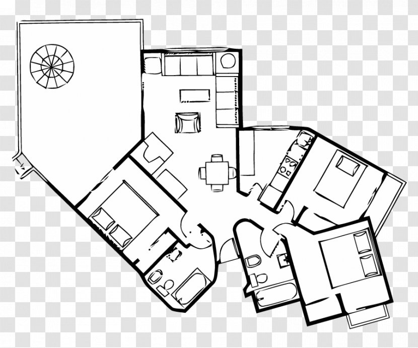 Floor Plan Line Art Cartoon - Diagram - Design Transparent PNG