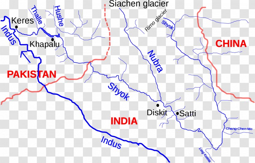 Indus River Siachen Glacier Karakoram Highway Map - Valley Civilisation Transparent PNG
