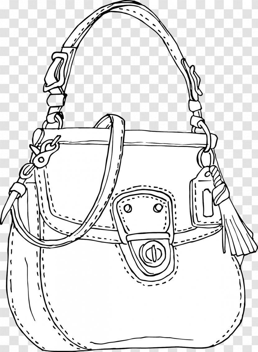 White Line Art Messenger Bags Pattern - Black And - Bag Transparent PNG