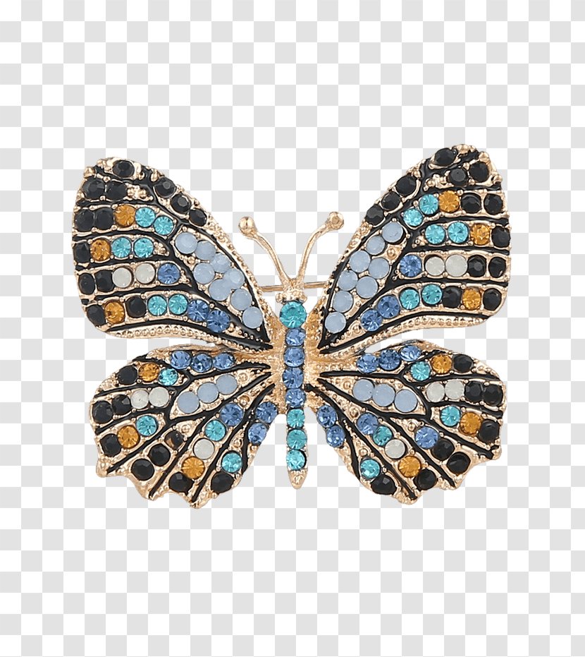 Brooch Bandana Clothing Accessories Gold Brilliant - Moths And Butterflies - Gemstone Transparent PNG