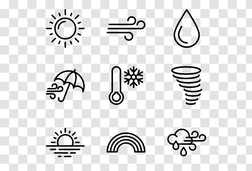 Symbol Clip Art - Black - Weather Vector Transparent PNG