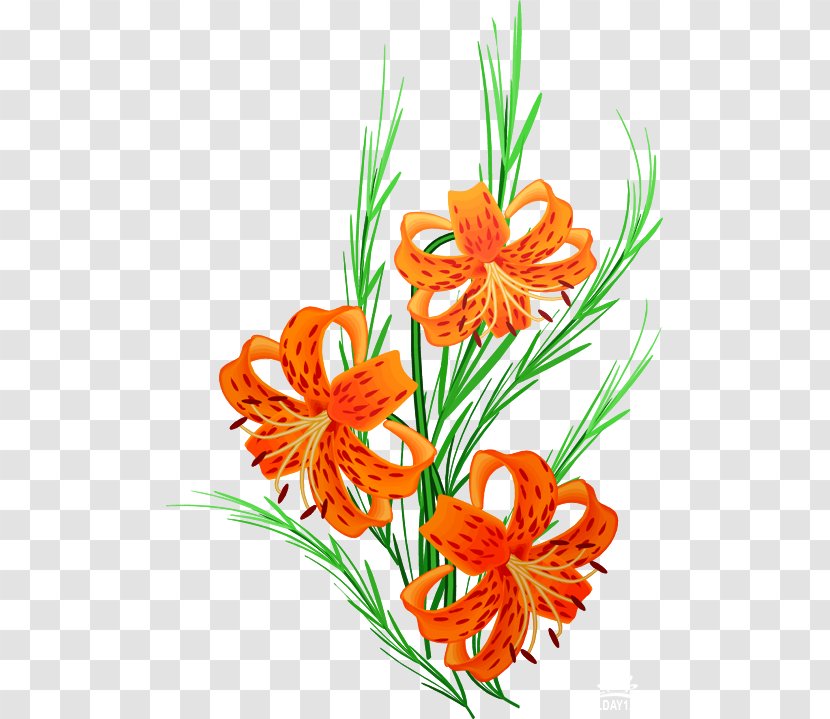 Cross-stitch Floral Design Pattern - Tiger Lily - Mother's Day Transparent PNG