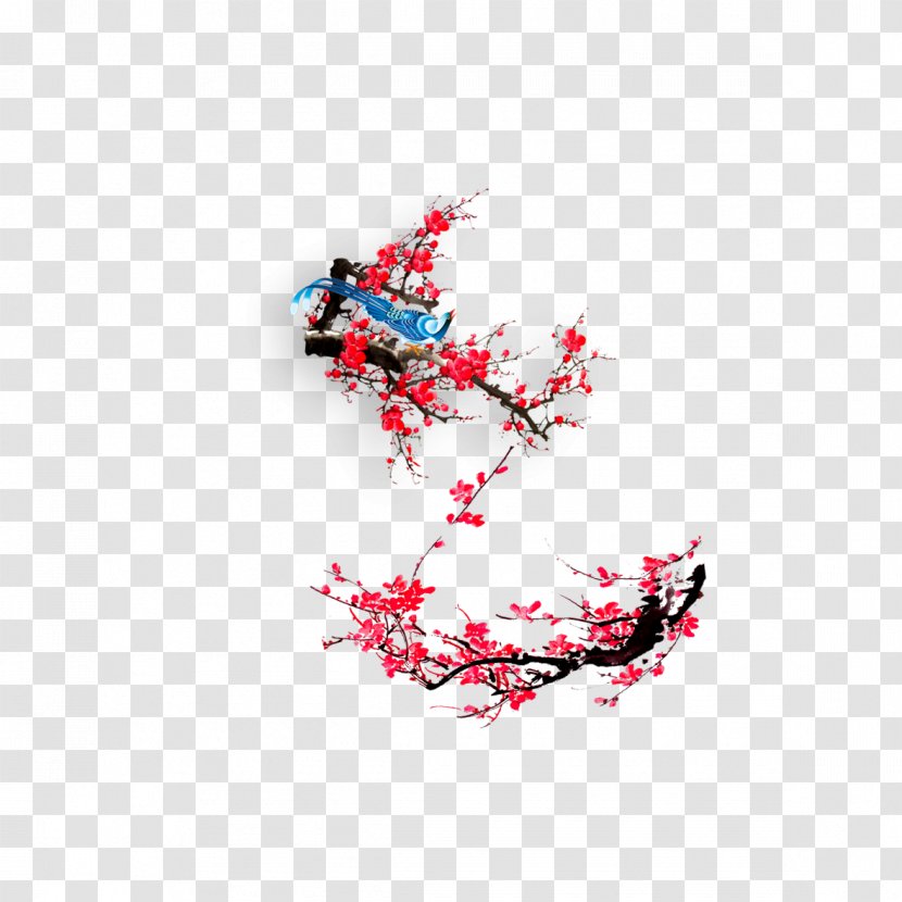 Bird Plum Blossom - Tree - Figure Transparent PNG