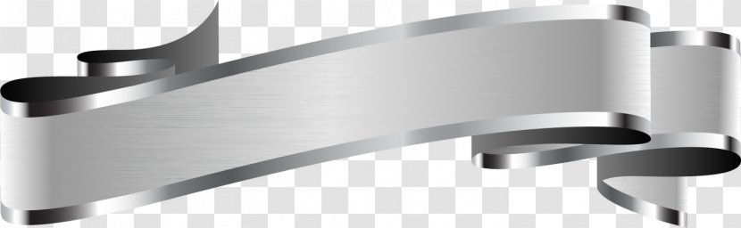 Ribbon Metal Banner Label - Hardware Accessory - Silver Atmosphere Transparent PNG