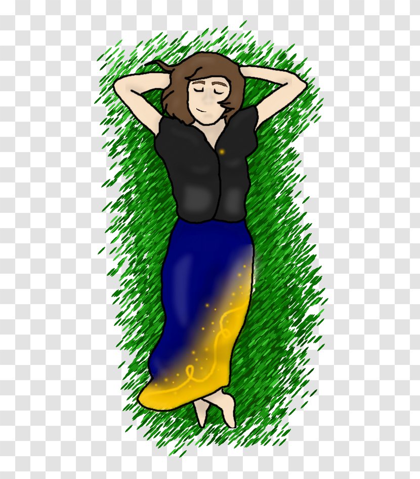 Mermaid Cartoon Green Black Hair - Tail Transparent PNG