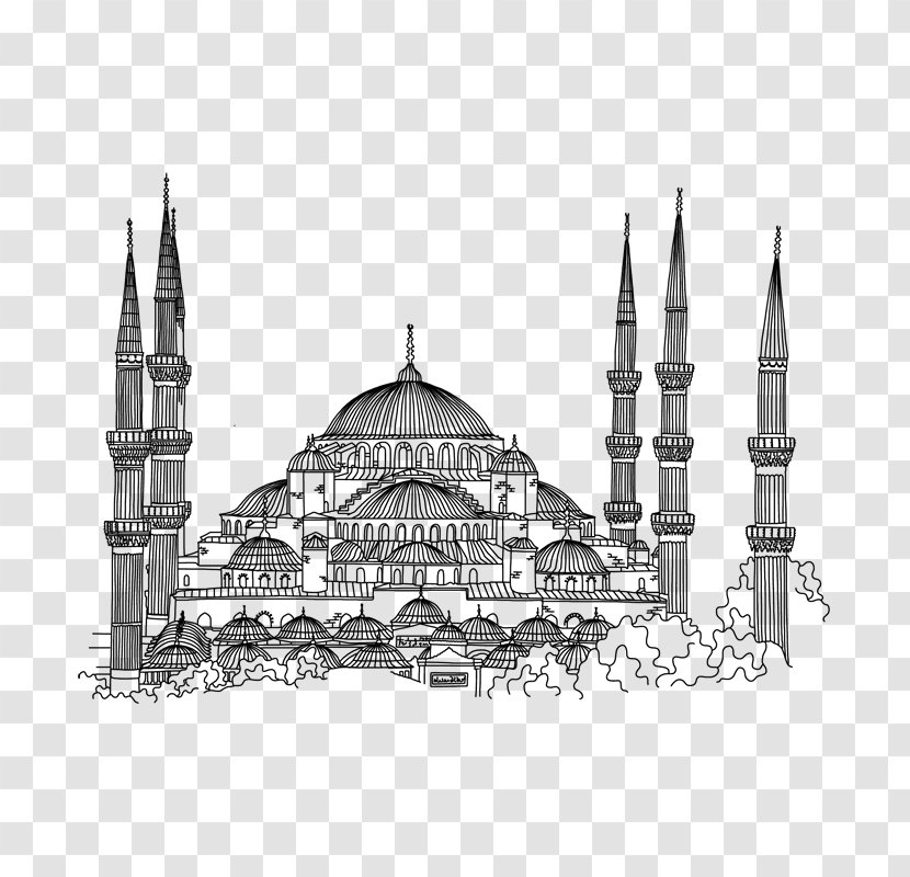 Sultan Ahmed Mosque Of Cordoba Hagia Sophia Drawing - Cathedral Transparent PNG