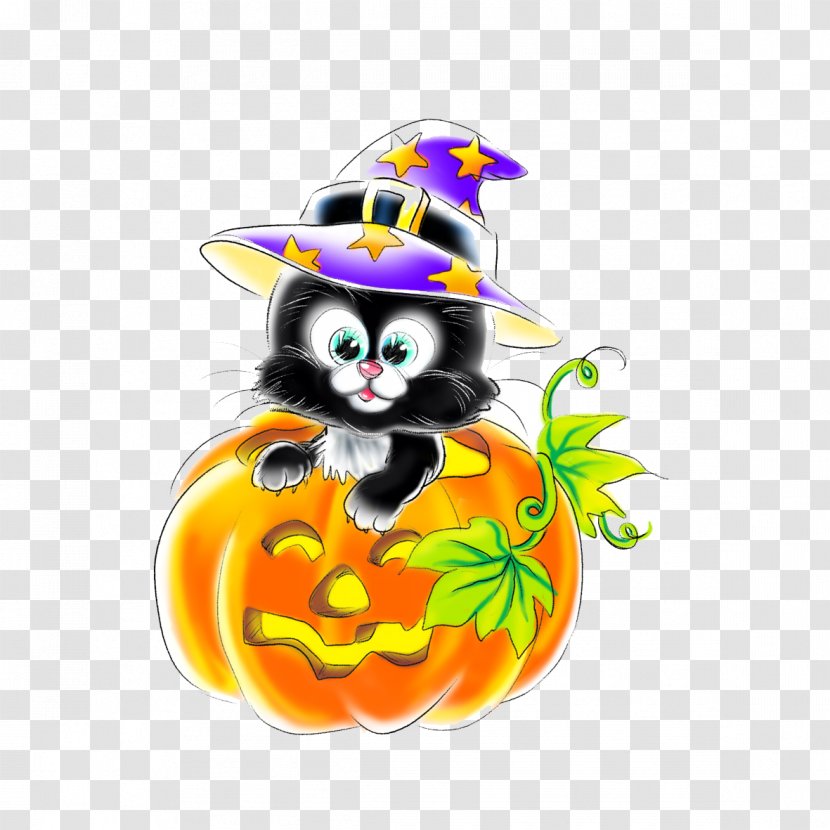 Cat Halloween Jack-o-lantern Festival Pumpkin - Creative Cartoon Transparent PNG