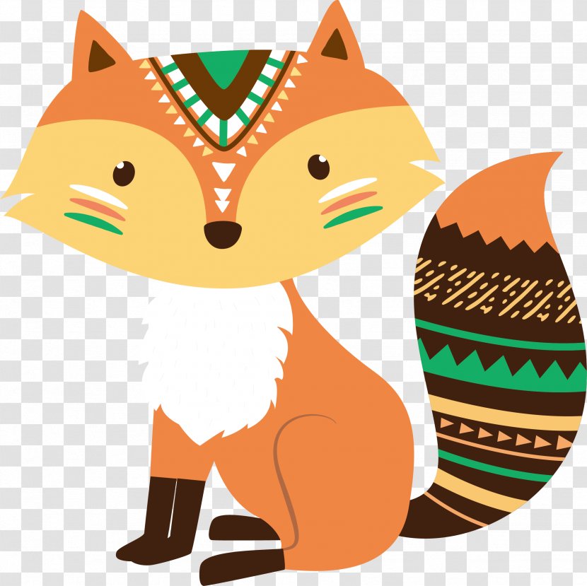 Red Fox Illustration - Cat - Vector Cute Little Transparent PNG